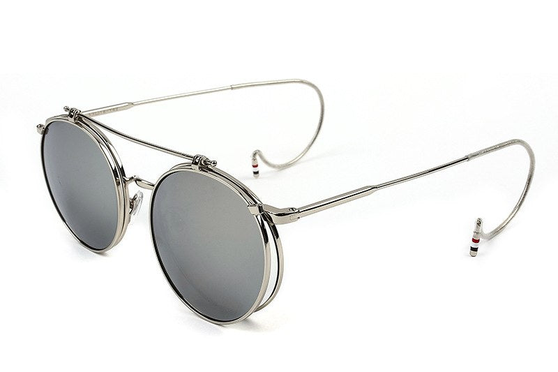 Steampunk flip vintage glasses hook sunglasses literary round frame glasses sunglasses