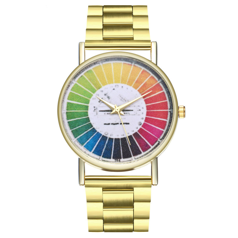 Retro Color Wheel Art Retro Illustration Wind Sports Watch