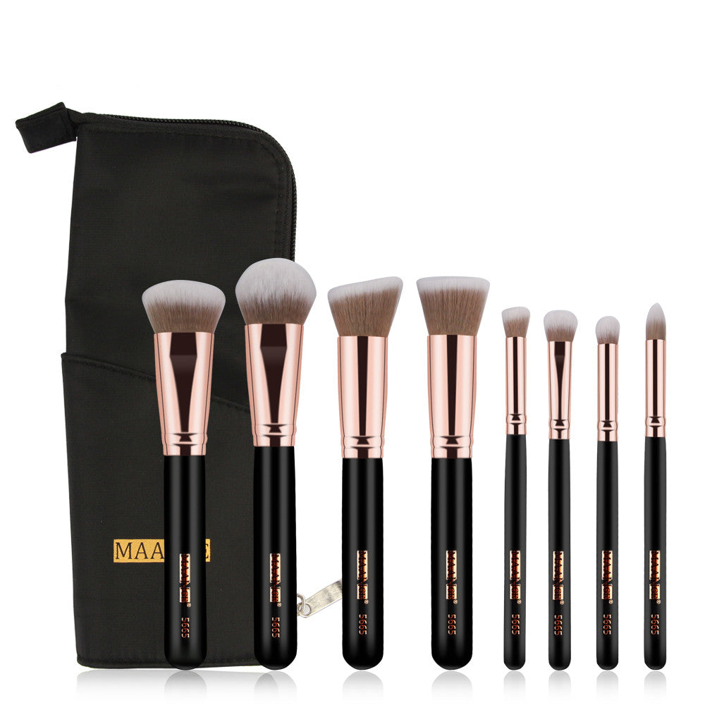 8PCS Professional Foundation Eye Shadow Eyebrow Blush Makeup Brushes Set+Bag