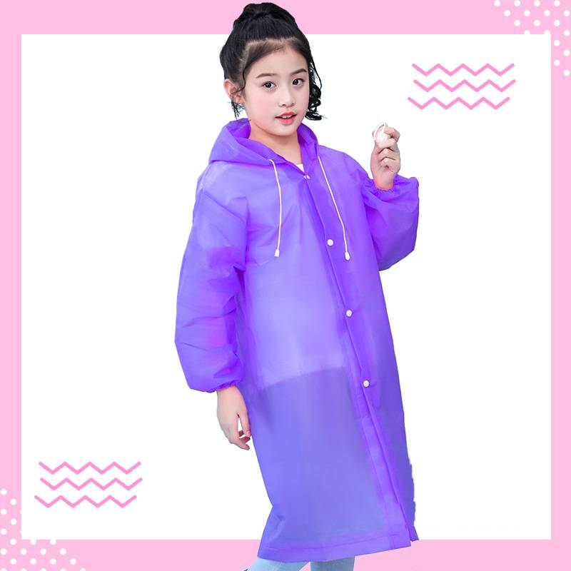 Transparent, portable and backpackable girl's poncho