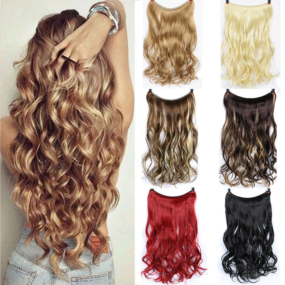 Straight And Curly Hair High Temperature Silk Fish Line Hair Extension Piece