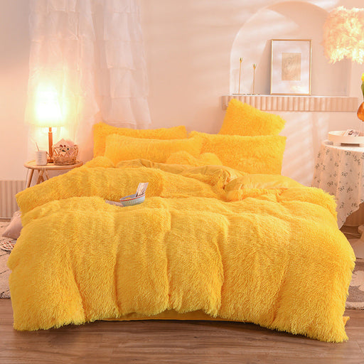 Luxury Thick Fleece Duvet Cover Queen King Winter Warm Bed Set
