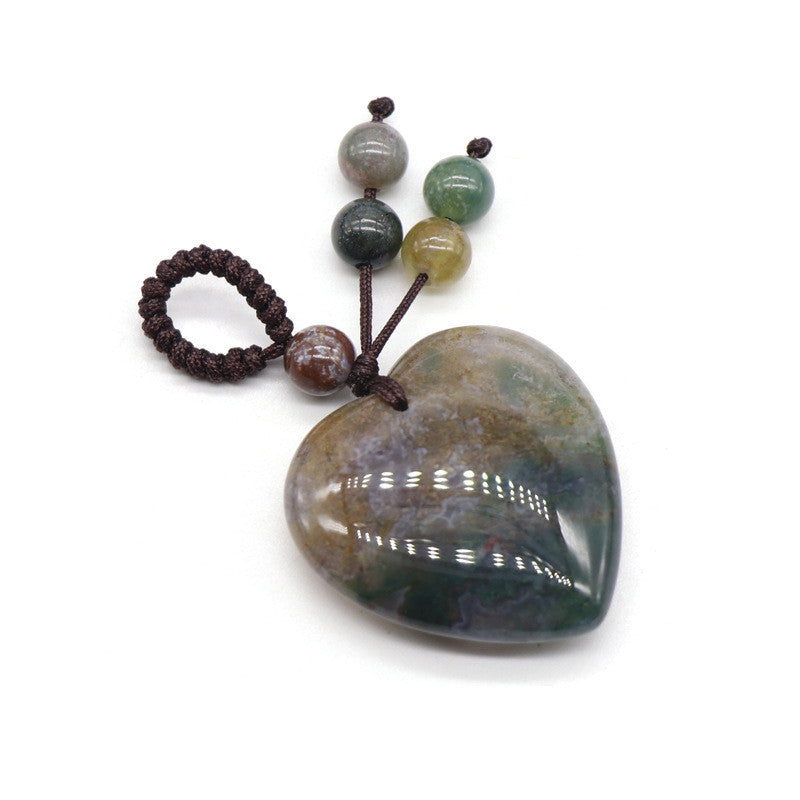 Various natural stone heart pendants