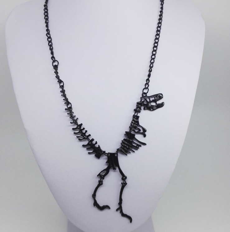 European and American personality exaggerated dinosaur skeleton alloy decorative necklace