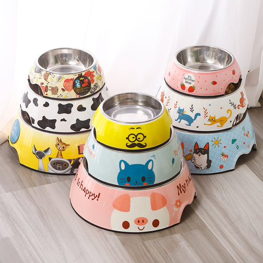 Dog Food Bowl Melanie Pet Bowl Dog Basin Water Bowl Pet Bowl Stainless Steel Dog Bowl Single Bowl Cat Bowl Pet Supplies