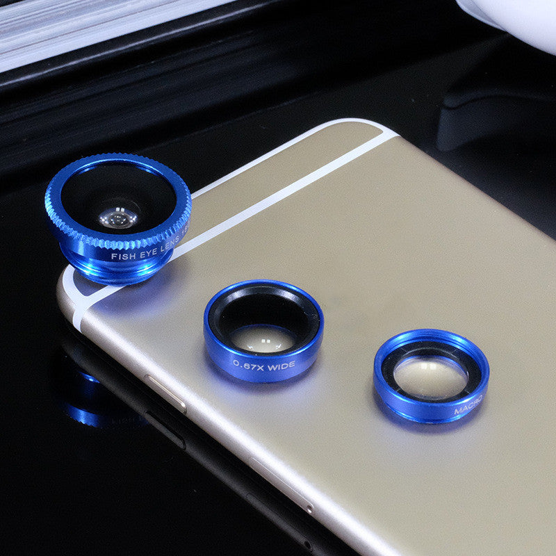 Three a 180 degree wide-angle fisheye lens mobile phone 0.67X mobile phone camera lens kit external macro