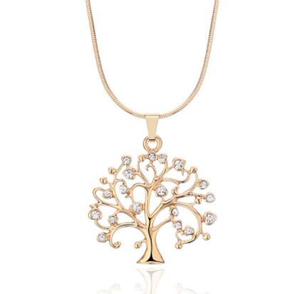 54MM Big Tree Of Life Pendant Necklaces Drilling CZ Zircon Multi Layers Chains Long Necklace Jewelry Gifts For Her