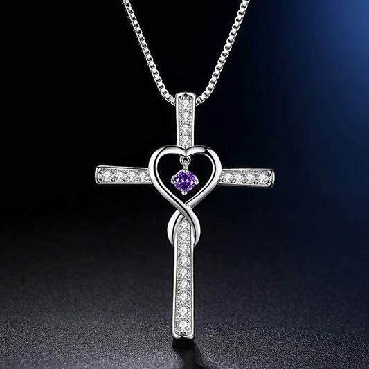 Fashion Cross Religious Belief Inlaid Zircon Pendant