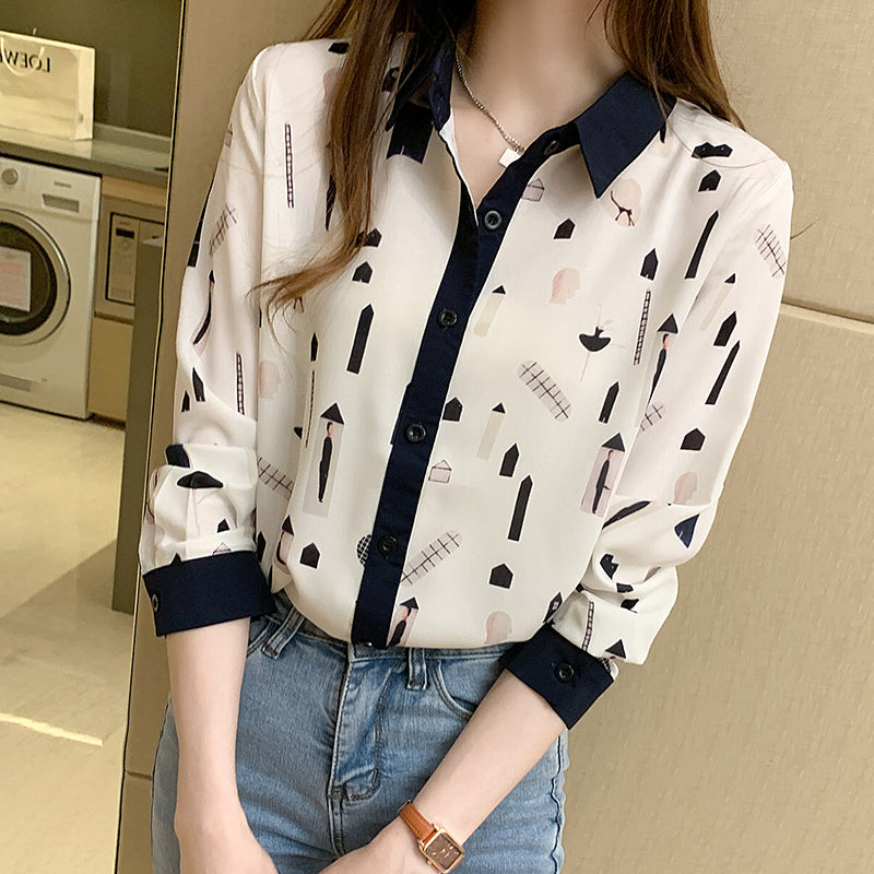 Chiffon Printed Shirt Women