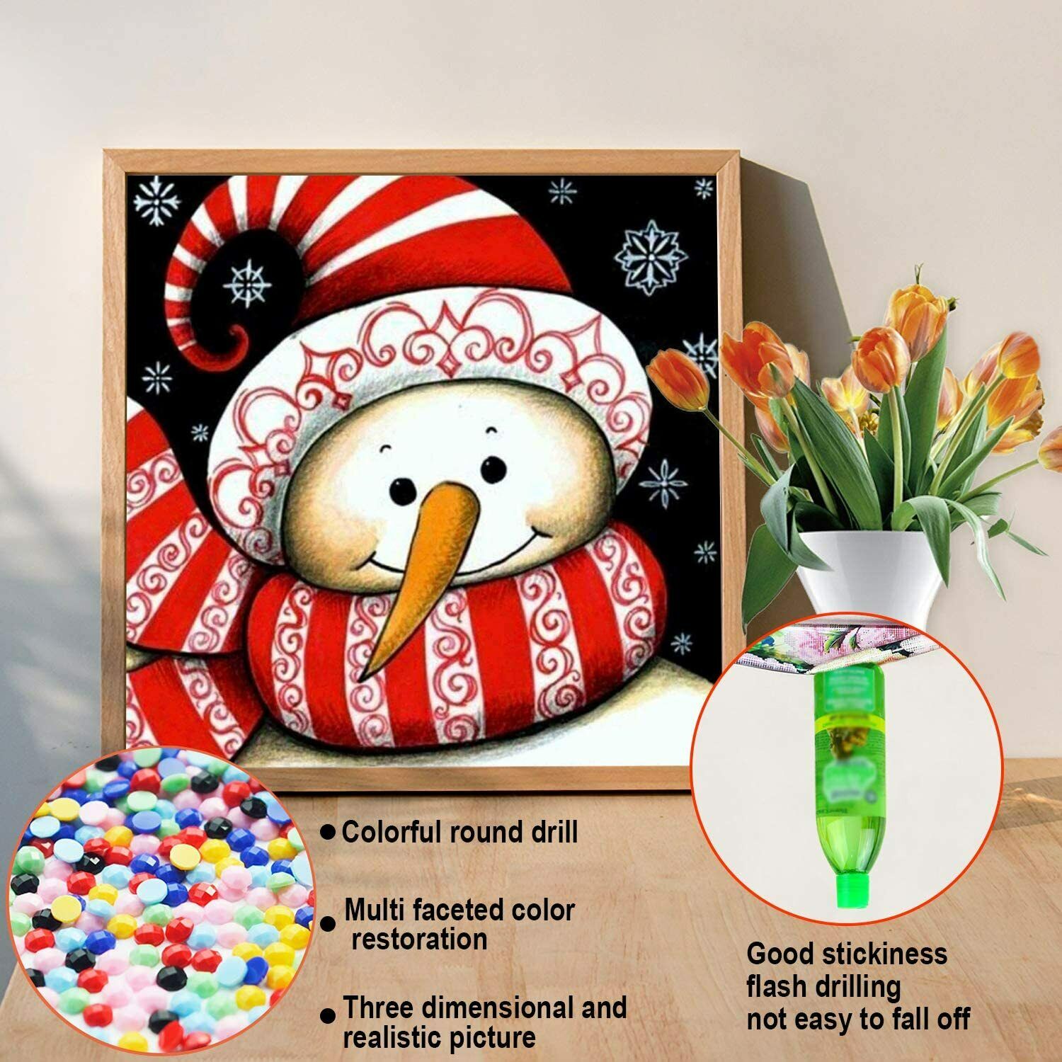 4 Packs Christmas 5D Diamond Painting Kits Full Drill Embroidery Decor Xmas Gift