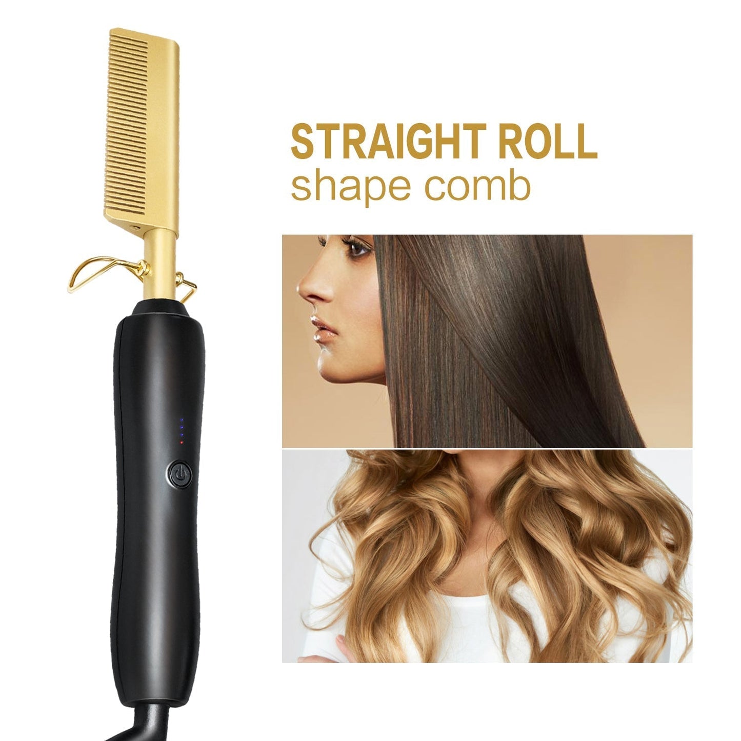 Hair Straightener Brush Comb