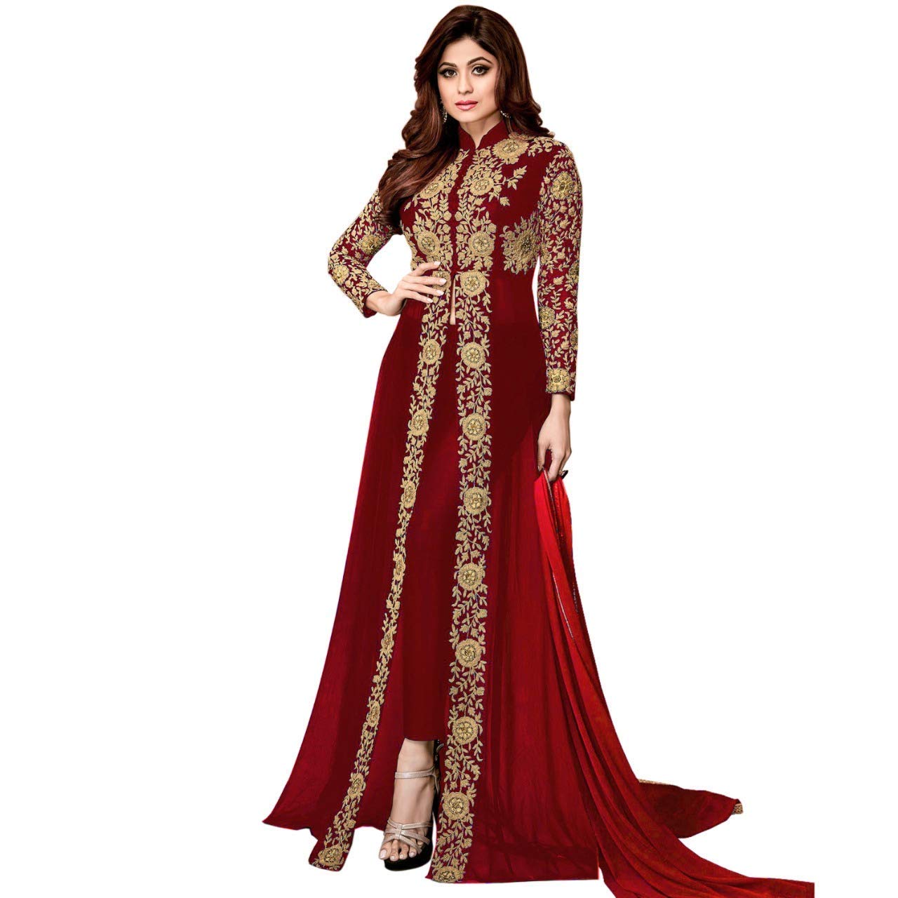 Women's Anarkali Long Gown With Dupatta