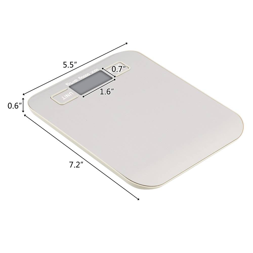 5KG 1G Electronic Kitchen Scale White