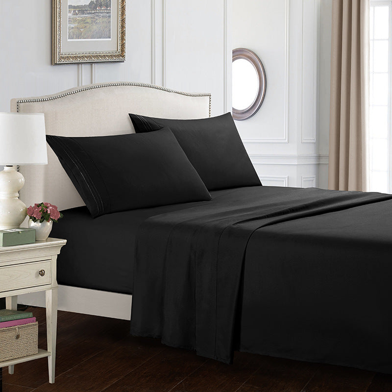 Four-piece Set Embroidered Solid Color Bed Goods