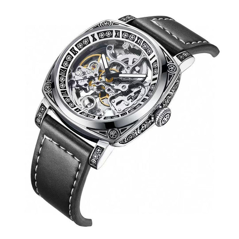 Men's Automatic Luminous Carved Mechanical Watch