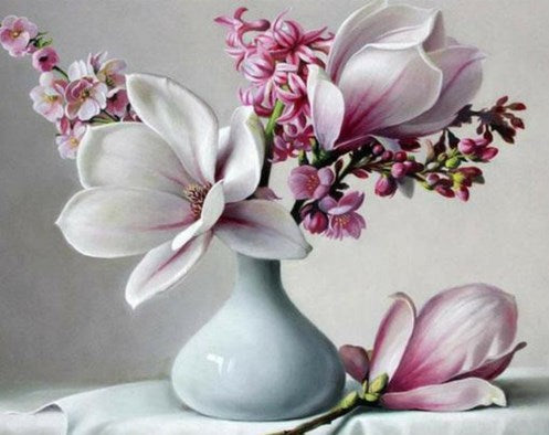 Painting by numbers - White flower