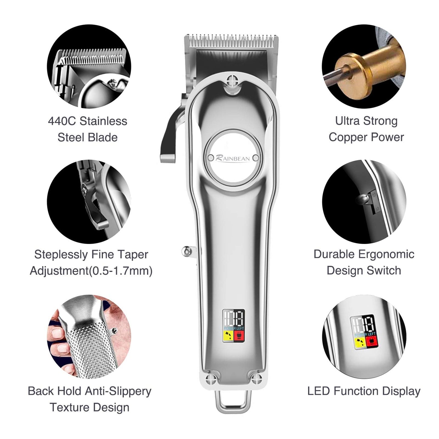 Men Hair Trimmer 3 in 1 IPX7 Waterproof Beard Trimmer