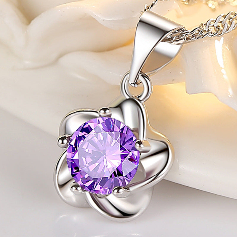 Ingot Plum Pendant Women's Plum Blossom Clavicle Chain All-matching Graceful Classic Ornament Live Broadcast