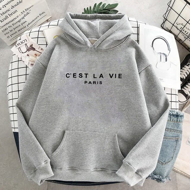 Winter Women's Hoodies Full Sleeve Hoodie Letters Print