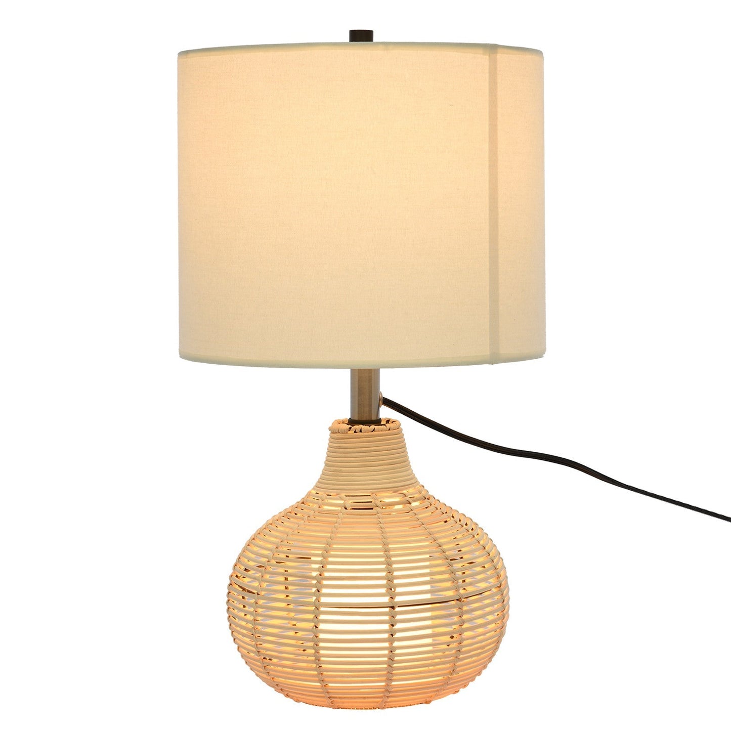 European Style Rattan+Linen+Hardware Woven Desk Lamp Mini Desk Lamp