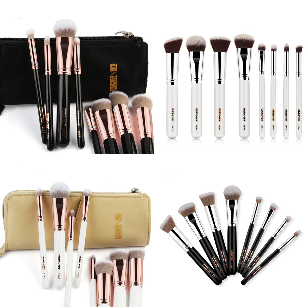 8PCS Professional Foundation Eye Shadow Eyebrow Blush Makeup Brushes Set+Bag