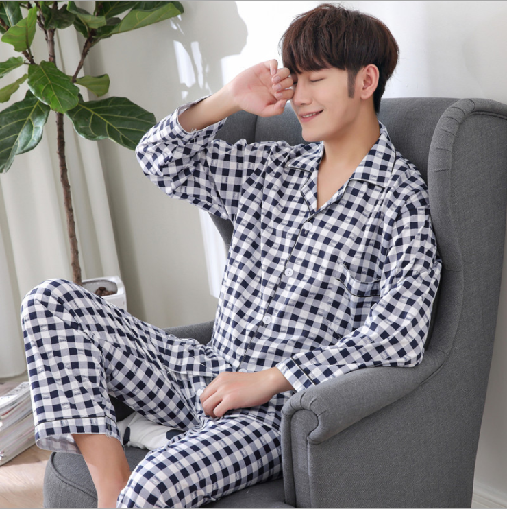 Men's knitted cotton home service suit