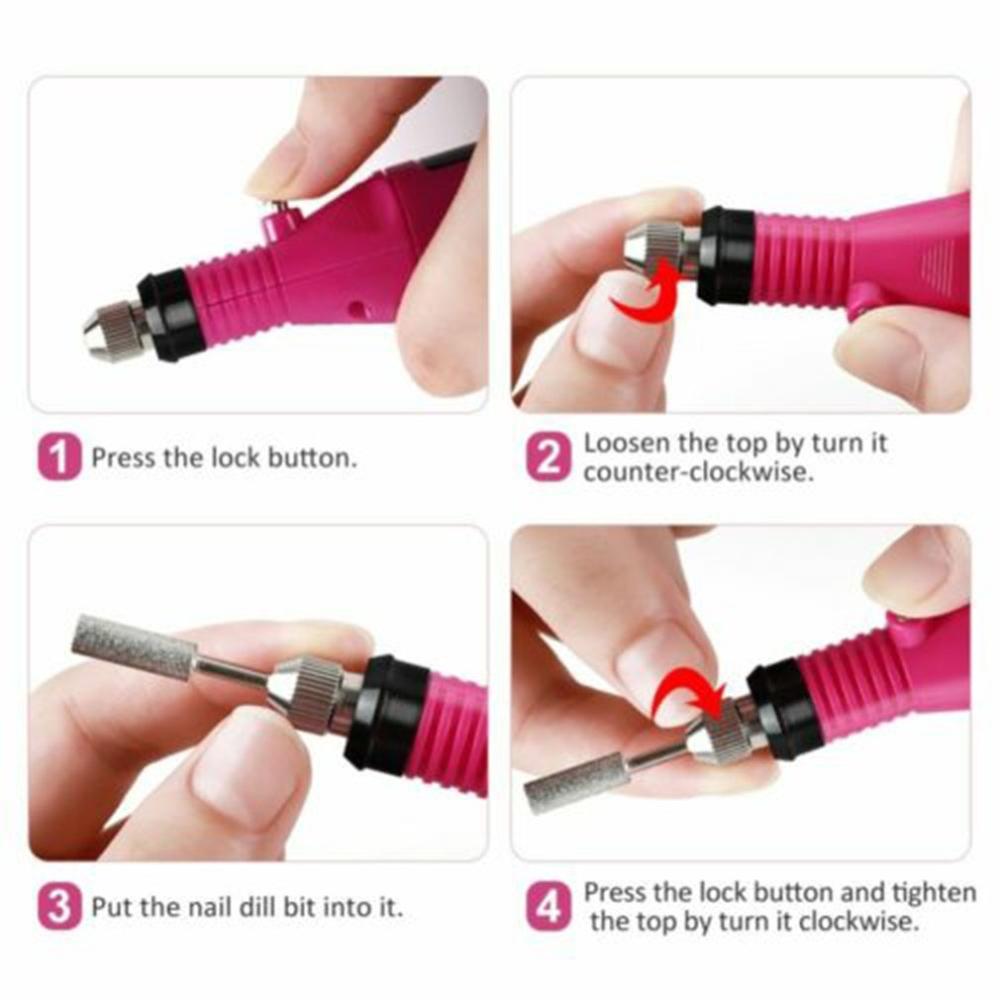 Electric Nail Drill Machine Kit Nail Gel Remove Machine Nail Art Tools Kit Pen Pedicure Nail File Sanding Bands