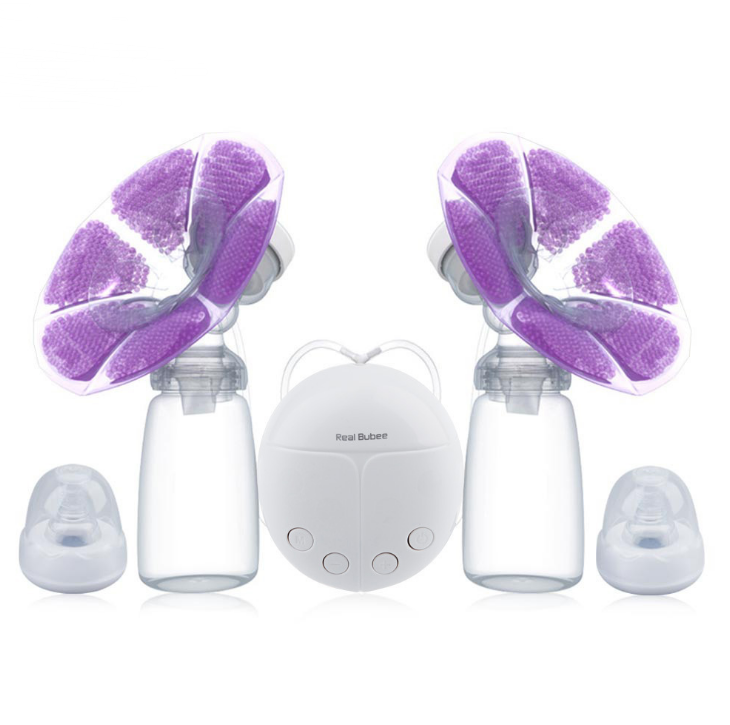 RealBubee Powerful Double Intelligent Microcomputer USB Electric Breast With Milk Bottle Cold Heat Pad Nipple