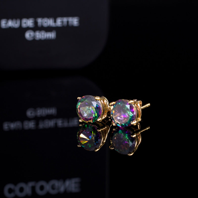 Colorful zircon earrings