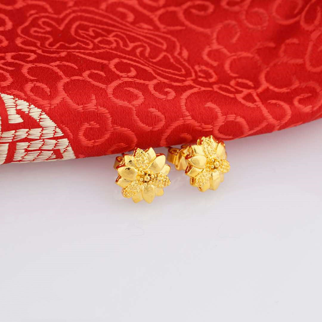 24K Gold Plated Earrings Euro Gold Jewelry New Popular Earrings