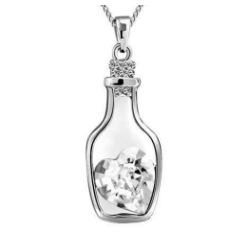 Wine bottle decoration wishing bottle necklace love drifting bottle clavicle chain inlaid crystal peach heart shaped bottle necklace pendant