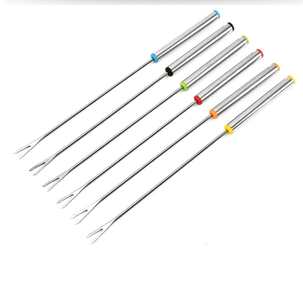 Skewers  Stainless Steel BBQ Barbecue Skewers Reusable BBQ Sticks (Set of 6 )