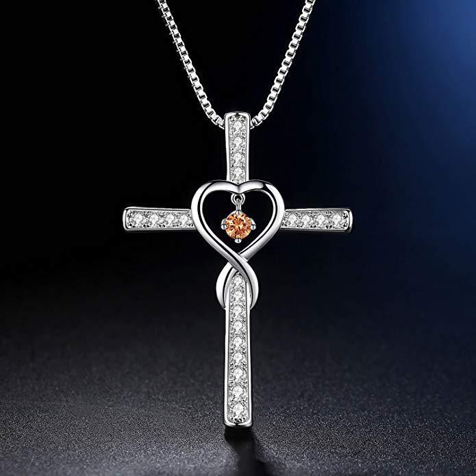 Fashion Cross Religious Belief Inlaid Zircon Pendant