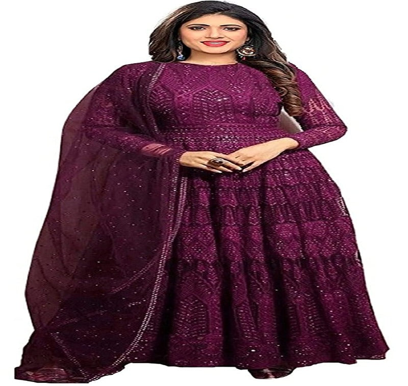 Women Georgette Semi Stitched Anarkali GowN