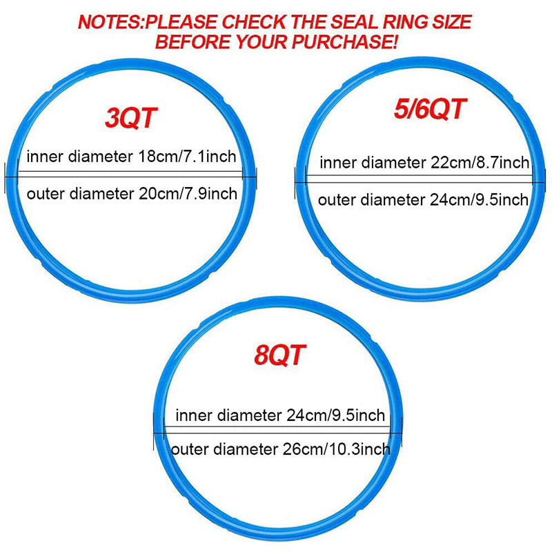 3pcs New Silicone Seal Rings Gasket For Instant Pot Blue Red White IPDUO60 IPLUX60 IPDUO50 IPLUX50 Smart60