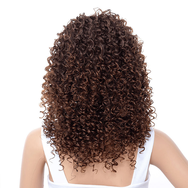 Women's Fashion African Small Curly Afro Hair Wig Head Cover