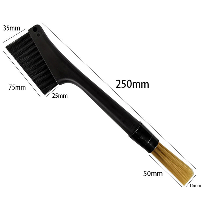 Grinding Machine Double Head Brush Plastic Handle Soft Hair Coffee Machine Cleaning Brush