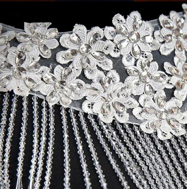 White Bolero Appliques Crystals Wedding Wrap Wedding Bolero Made in China Wedding Accessories Evening Dress