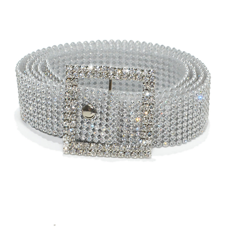 9 rows full rhinestone embellished belt