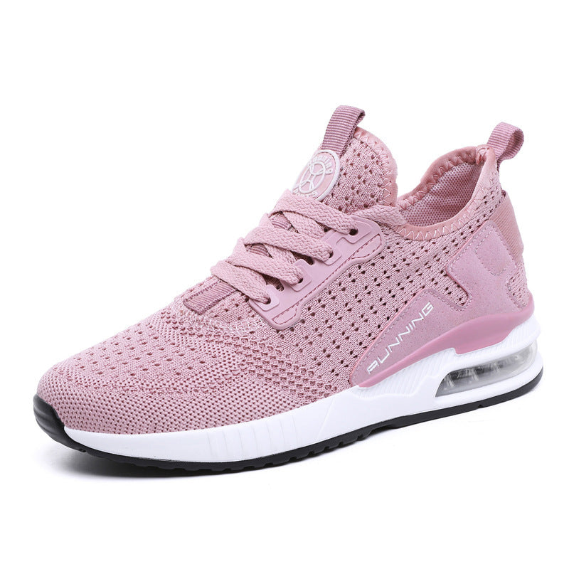 Summer Women's Running Shoes Korean Fashion Couple Flying Woven Air Cushion Sneakers