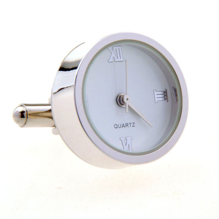 Stainless Steel Quartz Clock Can Run Cuff Links