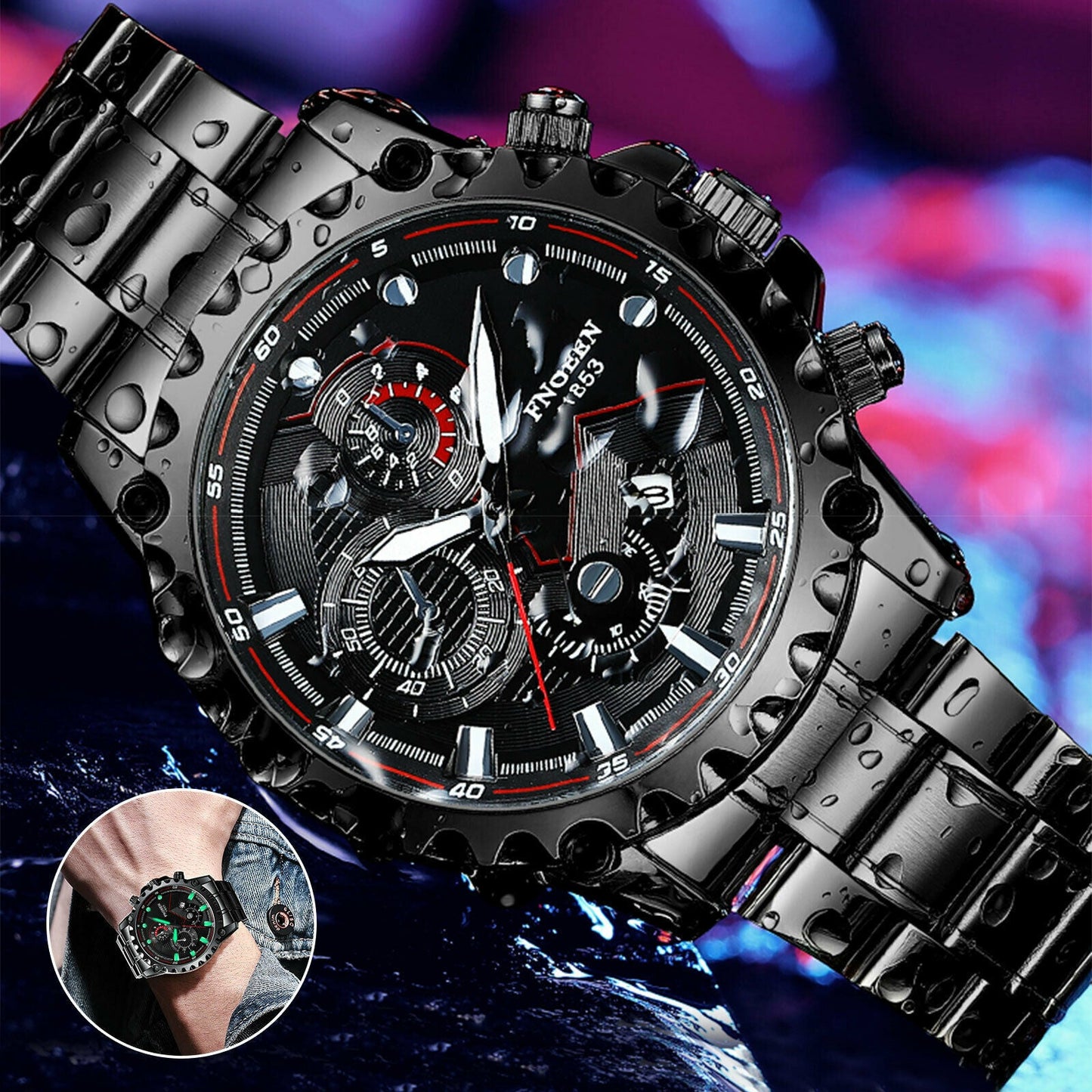 Men's Stainless Steel Quartz Waterproof Wristwatch