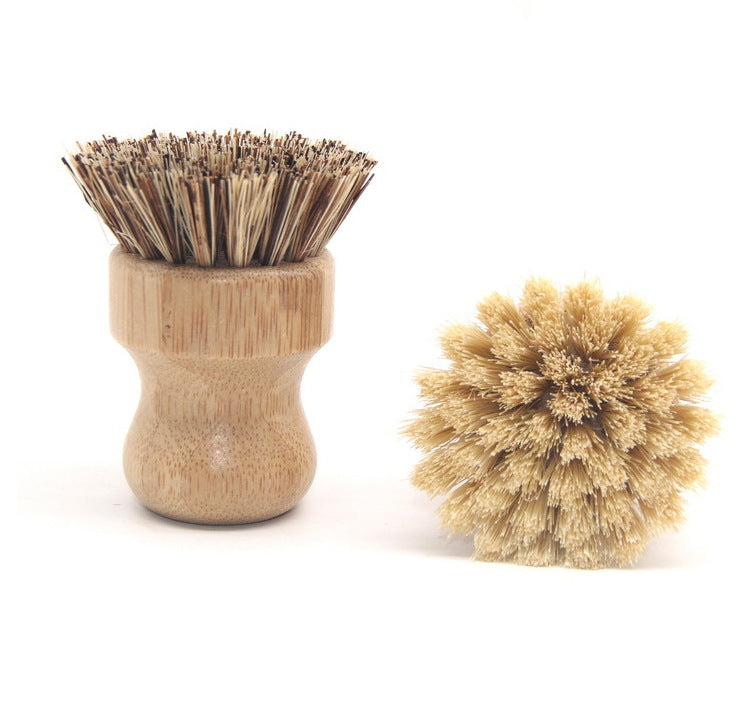 Kitchen Cleaning Brush Sisal Palm Nanzhu Short-Handled Round Dish Brush Dishwashing Pot Brushing Pot Washing Pot Special Brush