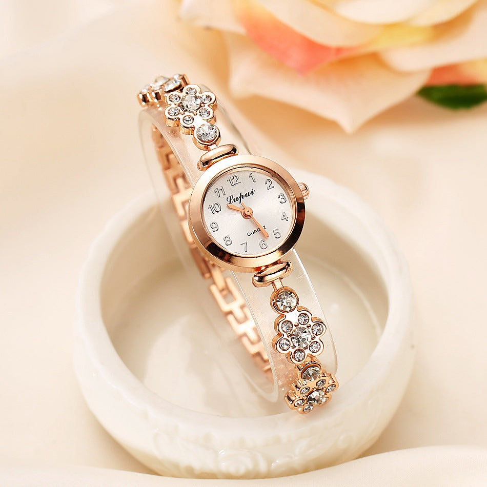 Ladies flower bracelet watch