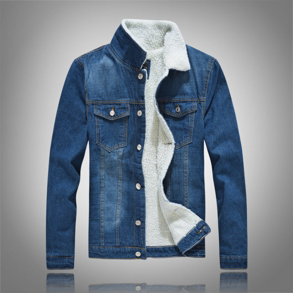 Lamb down denim jacket