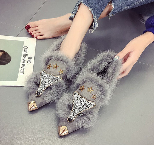 Fur shoes