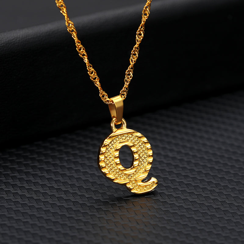 26 letters gold-plated pendant necklace