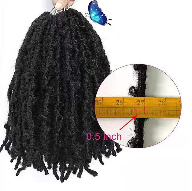 New Product Butterfly Curvy Crochet Dirty Braid African Hair Extension