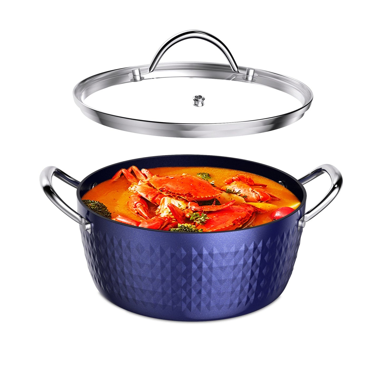 Casserole Dish, Induction Saucepan with Lid, 24cm/ 2.2L Stock Pots Non Stick Saucepan, Aluminum Ceramic Coating Cooking Pot - PFOA Free, Suitable for All Hobs Types,  Amazon Banned