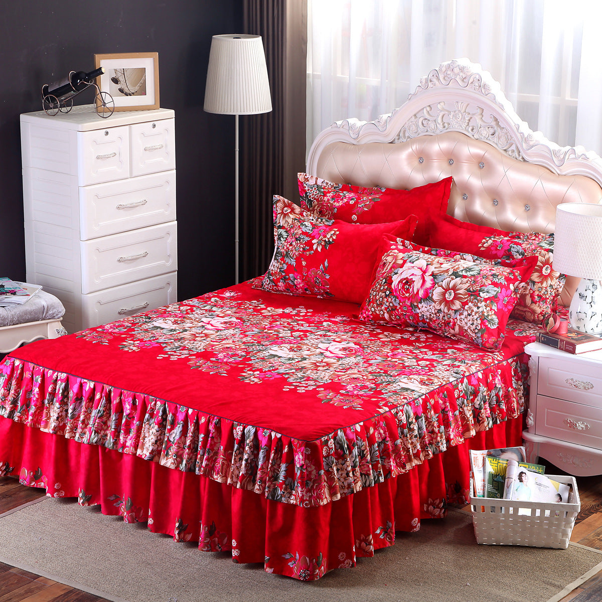 Bedding set skirt bed cover